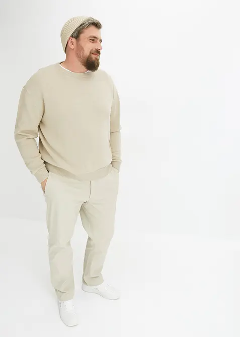 Svetr s kulatým výstřihem, z měkké bavlněné směsi, Loose Fit, bonprix