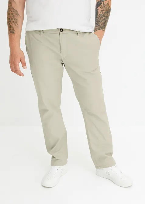 Strečové chino kalhoty Relaxed Fit s organickou bavlnou, Straight, bonprix
