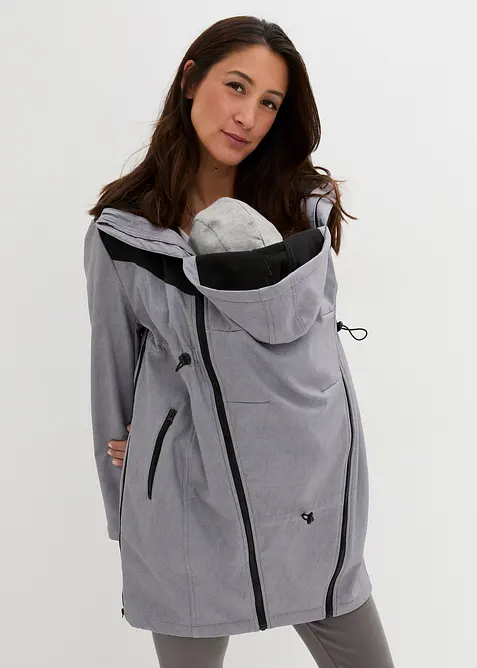 Krátký softshellový těhotenský/nosicí kabát, bonprix