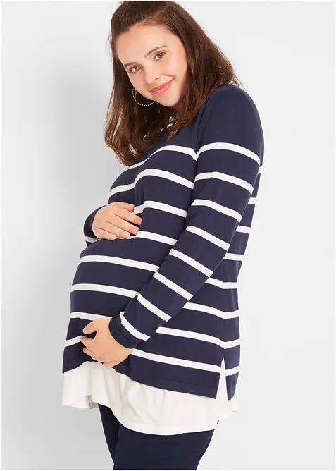 Lehk&yacute; těhotensk&yacute; svetr s koj&iacute;c&iacute; funkc&iacute; 2 v 1, bonprix