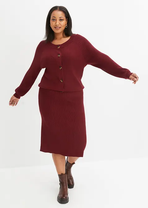 Žebrovan&aacute; pleten&aacute; sukně z visk&oacute;zov&eacute; směsi, bonprix