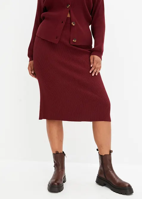 Žebrovan&aacute; pleten&aacute; sukně z visk&oacute;zov&eacute; směsi, bonprix