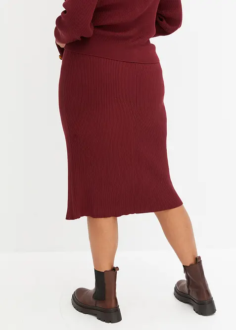 Žebrovan&aacute; pleten&aacute; sukně z visk&oacute;zov&eacute; směsi, bonprix