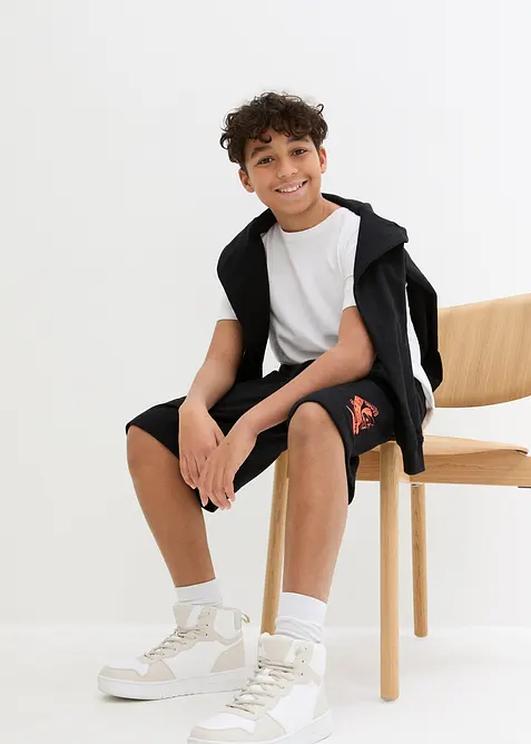 Teplákové bermudy z organické bavlny, pro chlapce, bonprix