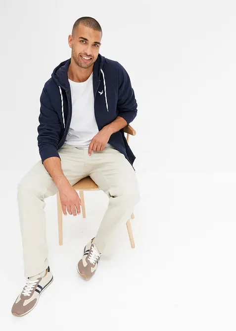 Propínací mikina s kapucí a kontrastními detaily, bonprix