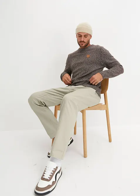 Svetr s kulatým výstřihem, s čistou bavlnou, bonprix