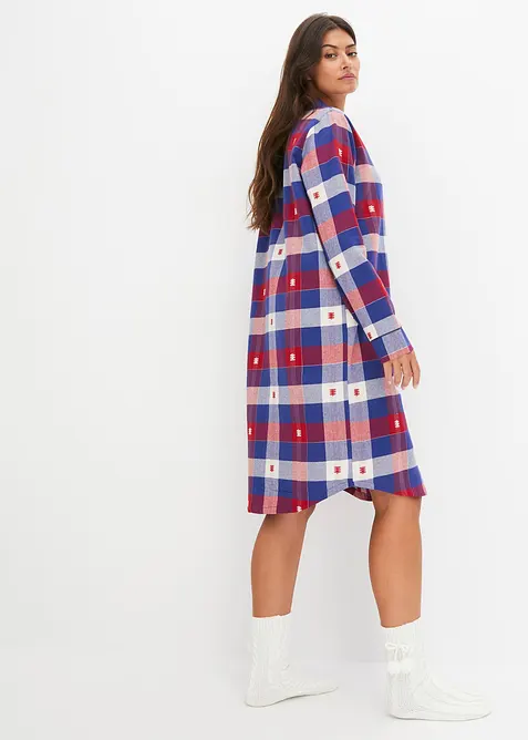 Tkaná noční košile s knoflíkovou légou, bonprix