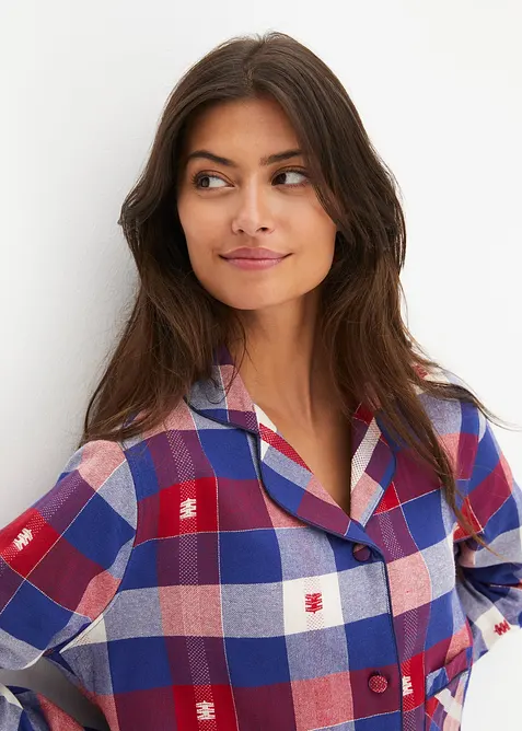 Tkaná noční košile s knoflíkovou légou, bonprix