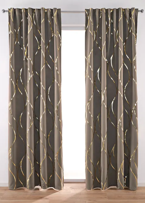 Zastiňující závěs s lesklým potiskem (1 ks v balení), bonprix