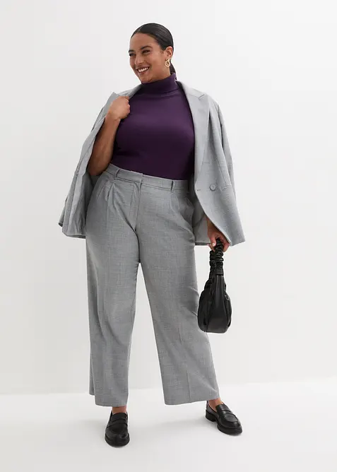 Svetr s rol&aacute;kov&yacute;m l&iacute;mcem, kr&aacute;tk&yacute; ruk&aacute;v, bonprix