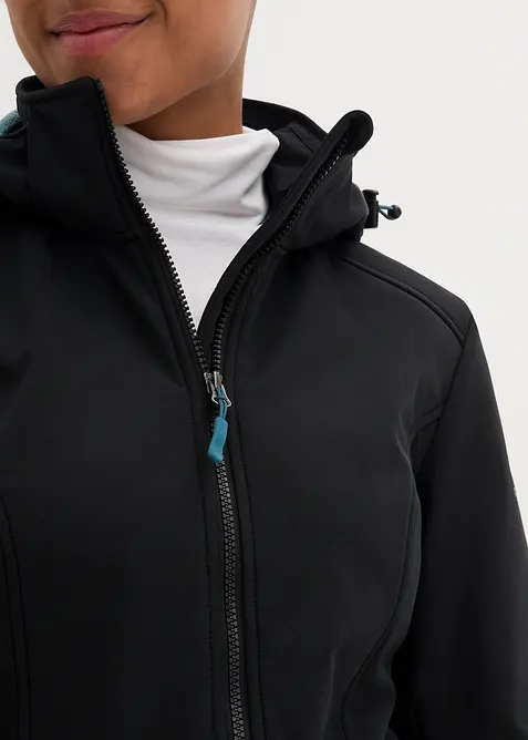 Funkční softshellová dlouhá bunda s plyšovým flísem, vodoodpudivá, bonprix