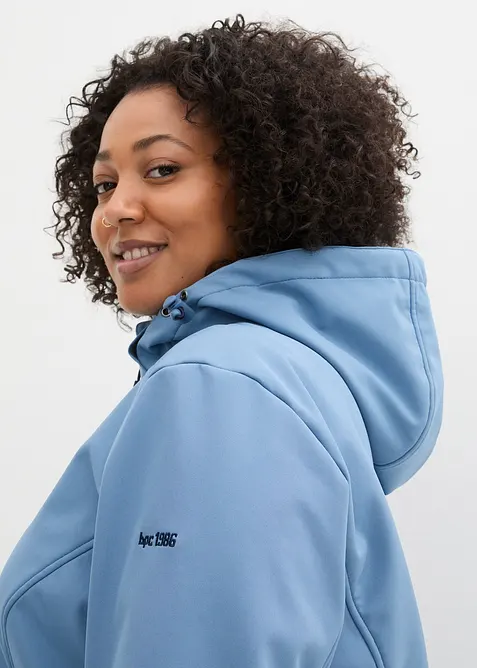 Funkční softshellová dlouhá bunda s plyšovým flísem, vodoodpudivá, bonprix