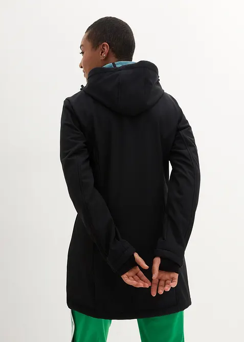 Funkční softshellová dlouhá bunda s plyšovým flísem, vodoodpudivá, bonprix