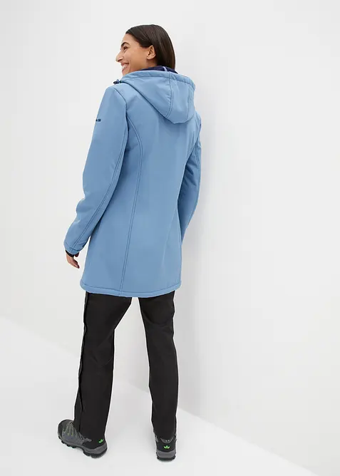 Funkční softshellová dlouhá bunda s plyšovým flísem, vodoodpudivá, bonprix