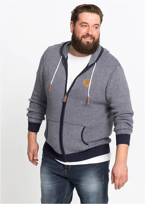 Svetr na zip s kapucí, z čisté bavlny, bonprix