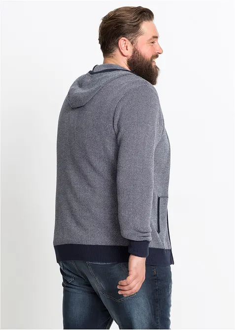 Svetr na zip s kapucí, z čisté bavlny, bonprix