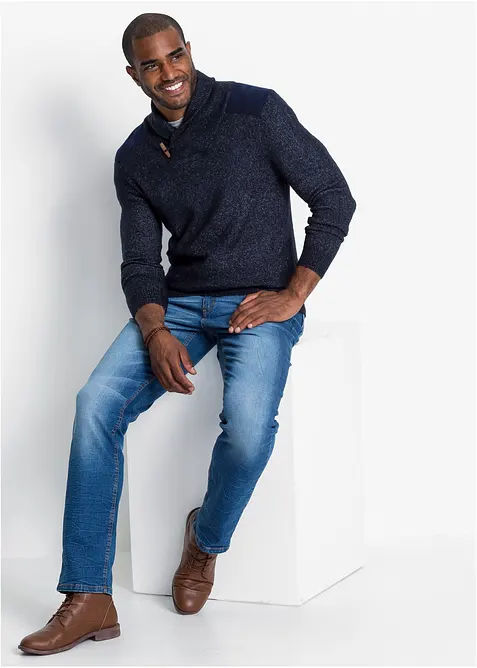 Svetr z jemné pleteniny, se šálovým límcem, bonprix