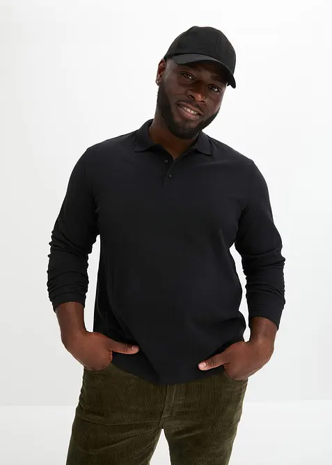 Polo triko s dlouh&yacute;m ruk&aacute;vem, bonprix