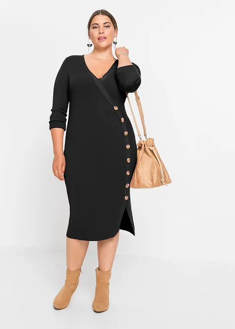 Pletené šaty z viskózové směsi, bonprix