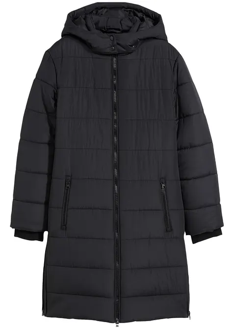 Prošívaný kabát s odnímatelnou kapucí, bonprix