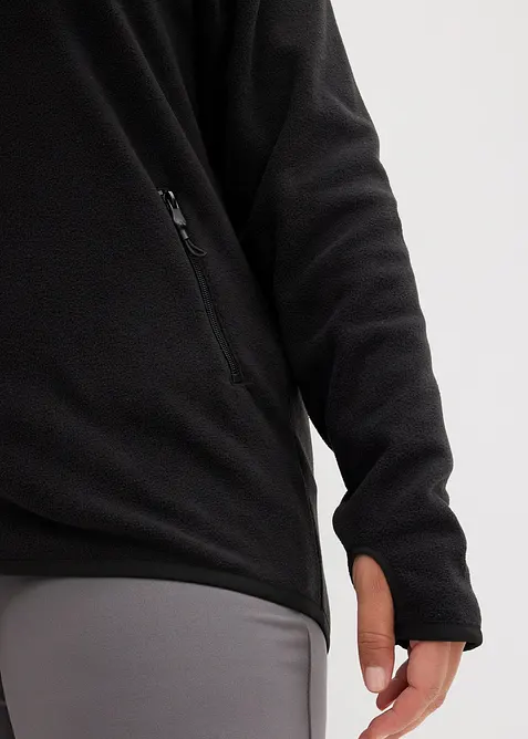 Fl&iacute;sov&aacute; mikina s kapsami na zip, bonprix