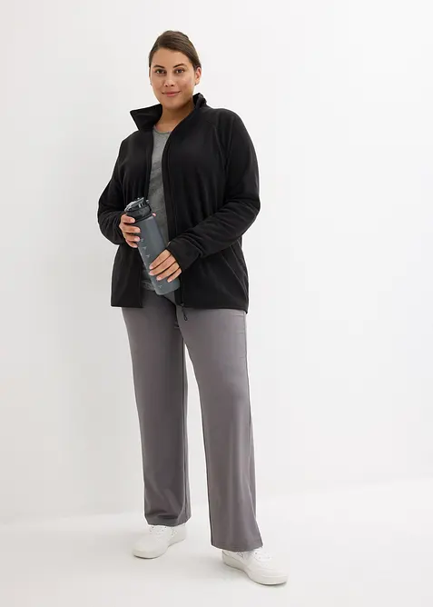 Fl&iacute;sov&aacute; mikina s kapsami na zip, bonprix