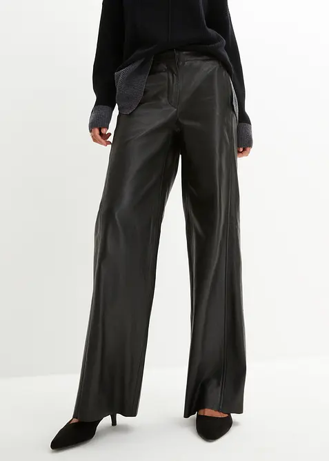 Kalhoty Marlene z kůže nappa, bonprix