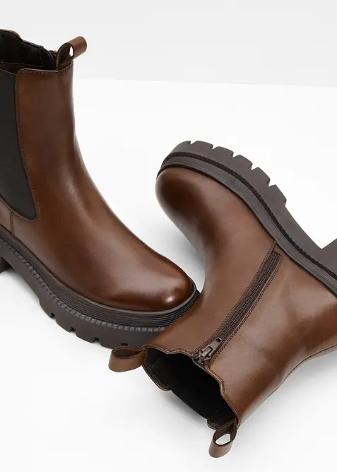 Chelsea boty z kůže, bonprix