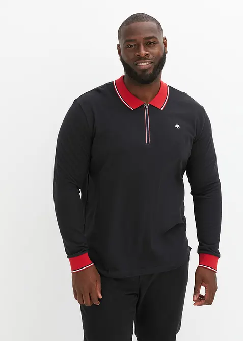 Triko polo s dlouh&yacute;m ruk&aacute;vem, bonprix