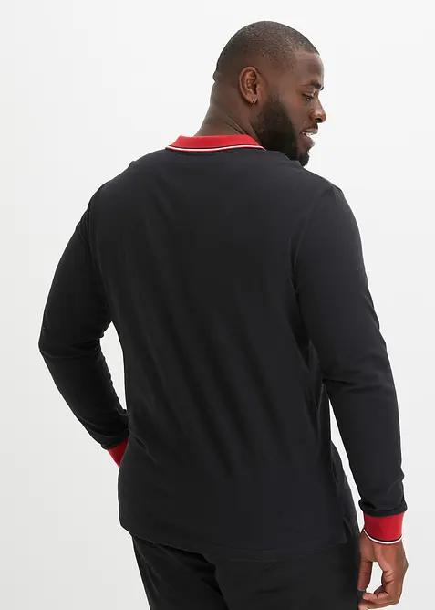 Triko polo s dlouh&yacute;m ruk&aacute;vem, bonprix