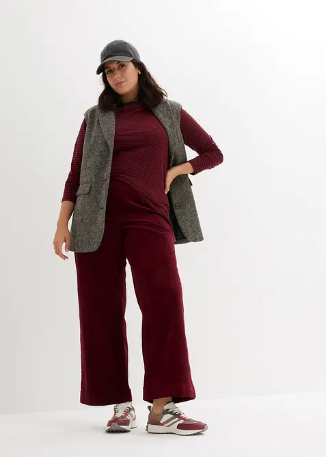 Pruhovan&eacute; triko s dlouh&yacute;m ruk&aacute;vem a lodičkov&yacute;m v&yacute;střihem, bonprix