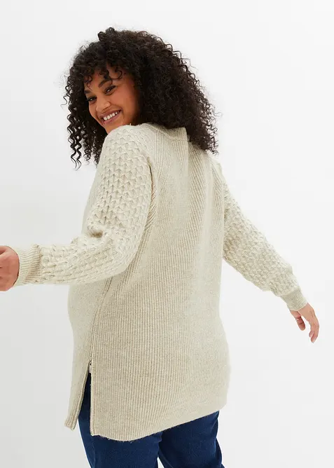 Tepl&yacute; těhotensk&yacute;/kojic&iacute; svetr 2 v 1, bonprix