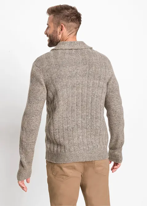 Pletený kabátek s žebrovaným vzorem, bonprix