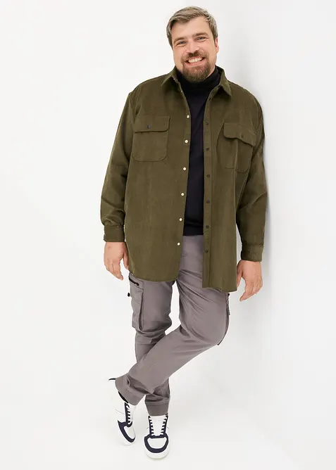 Strečové kalhoty bez zapínání, s cargo kapsami, Regular Fit, bonprix