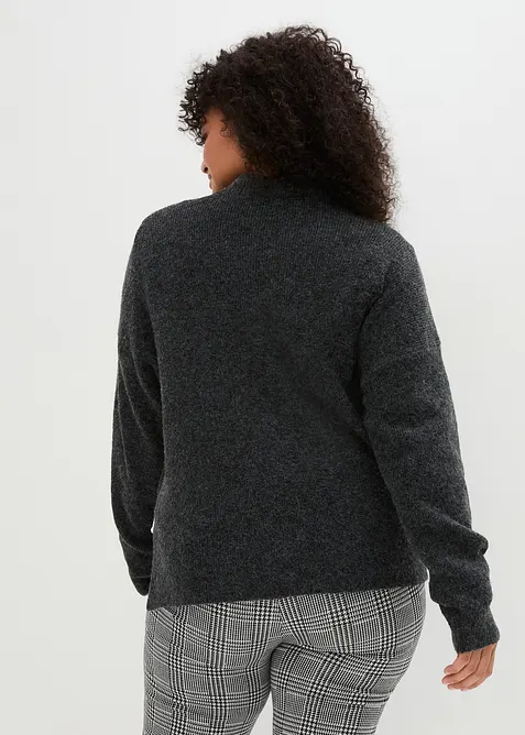 Supersoft těhotensk&yacute; svetr s dlouh&yacute;m rozparkem, bonprix