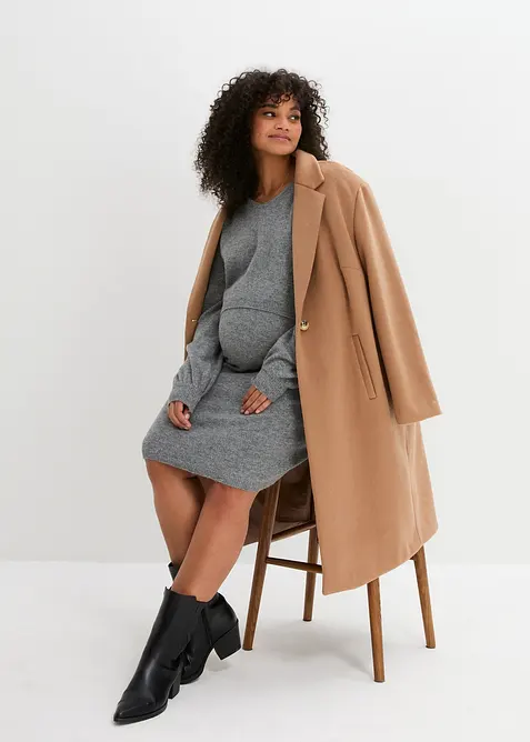 Dvoud&iacute;ln&aacute; těhotensk&aacute; pleten&aacute; souprava svetru a sukně, bonprix