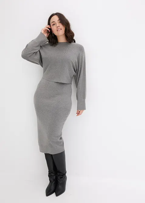 Pleten&aacute; souprava se &scaron;aty (2d&iacute;ln&aacute; souprava), bonprix