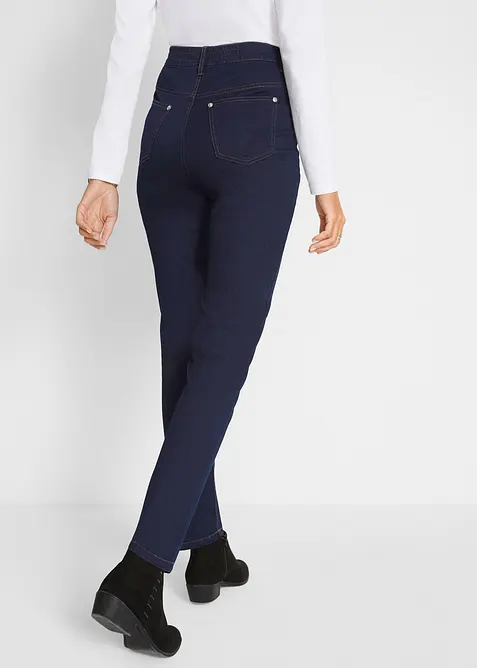 Dž&iacute;ny Slim Fit, Mid Waist, s pohodlnou pasovkou, bonprix