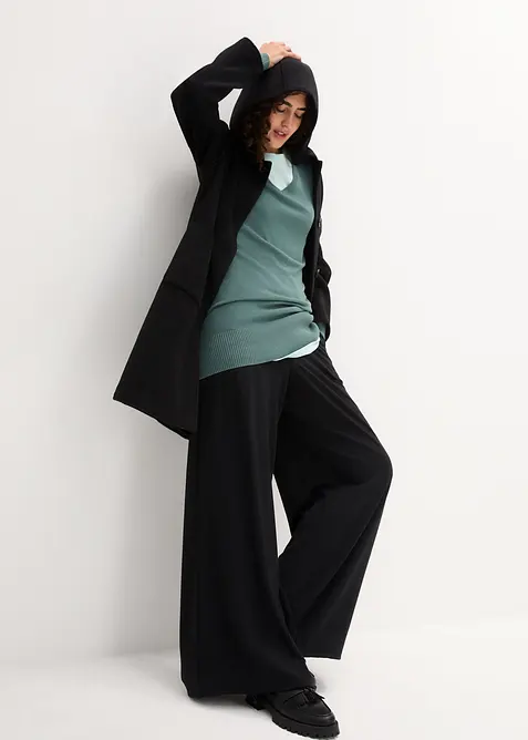 Dlouhý základní svetr s výstřihem do V, bonprix