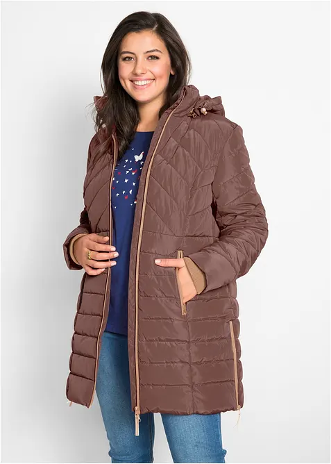 Dlouh&aacute; pro&scaron;&iacute;van&aacute; bunda s vatov&aacute;n&iacute;m, bonprix