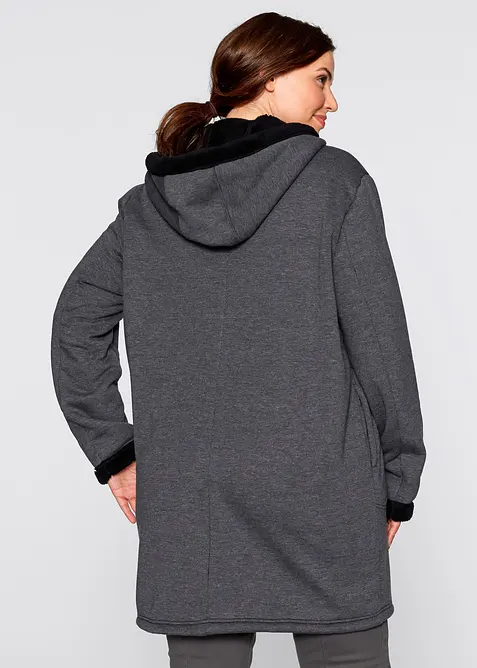 Propínací mikina s kapucí, s medvídkovou kožešinou, bonprix