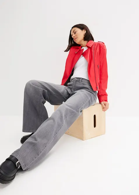 Džíny Barrel z organické bavlny, High Waist, bonprix