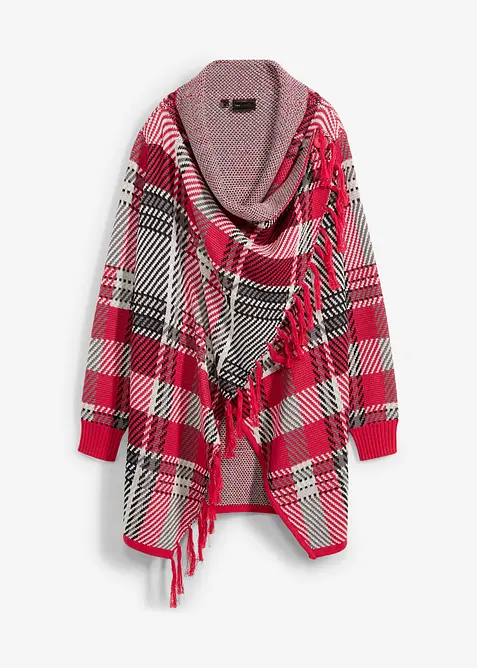 Dlouhý pletený kabátek s třásněmi, bonprix