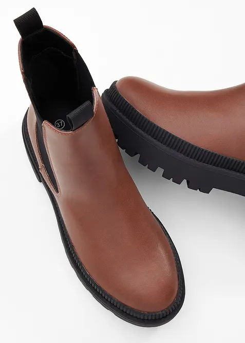 Kotn&iacute;kov&aacute; obuv Chelsea s profilovanou podr&aacute;žkou, bonprix