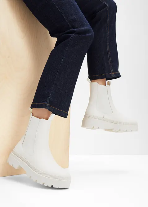 Kotn&iacute;kov&aacute; obuv Chelsea s profilovanou podr&aacute;žkou, bonprix