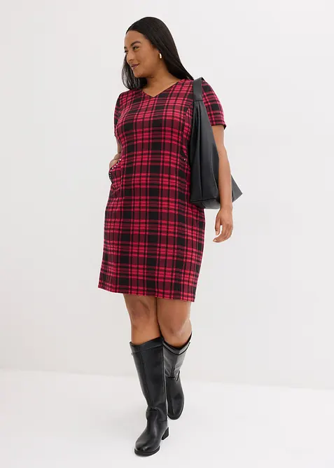 Žakárové šaty s ozdobnými nýty, bonprix