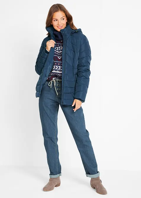 Lehk&aacute; pro&scaron;&iacute;van&aacute; bunda s odn&iacute;matelnou kapuc&iacute;, bonprix