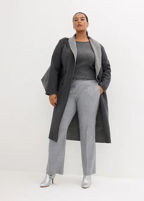 Žebrovan&yacute; svetr z merino vlny, bonprix