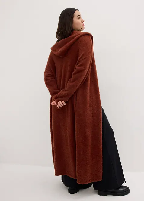 Pletený kabát z měkké peříčkové příze, bonprix