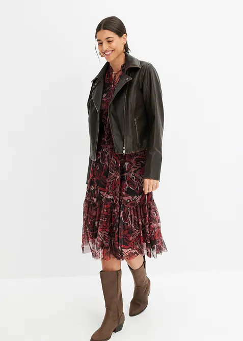 Síťované šaty v délce midi, bonprix